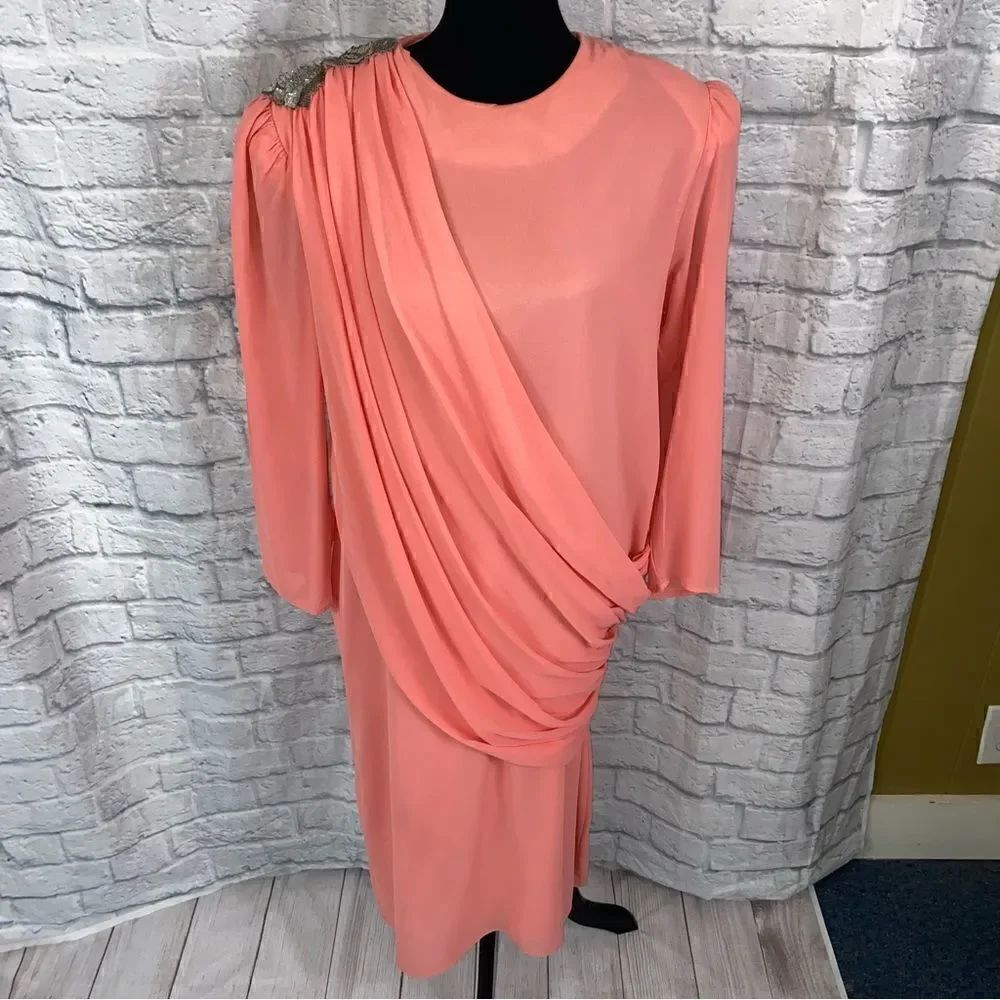 Lee Simone drape sheath dress woman size 15/16
